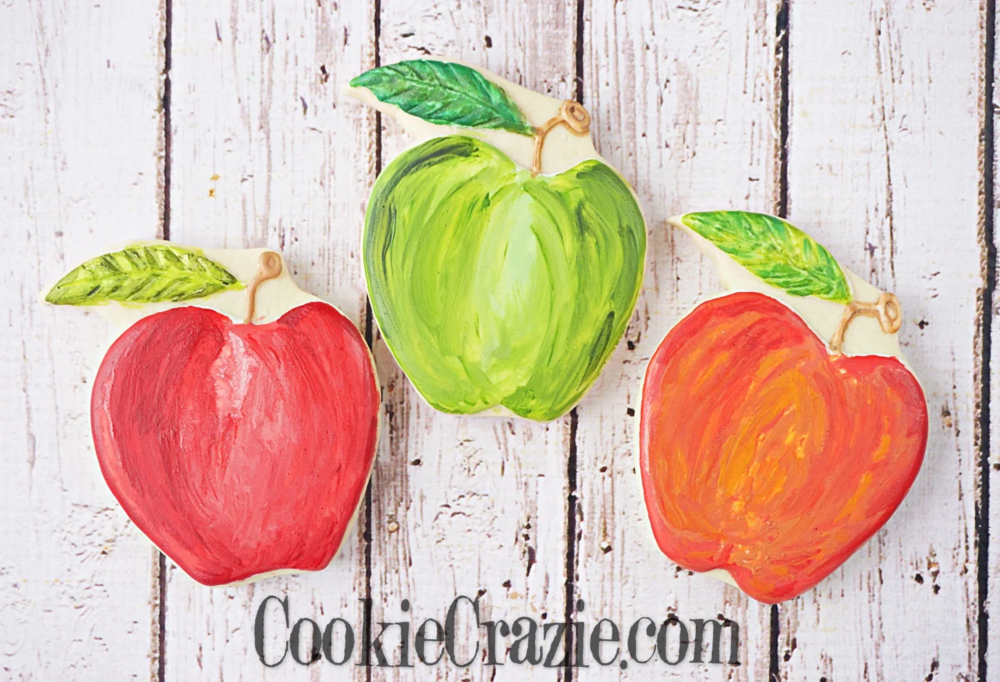 Apple Decorated Sugar Cookie YouTube video HERE