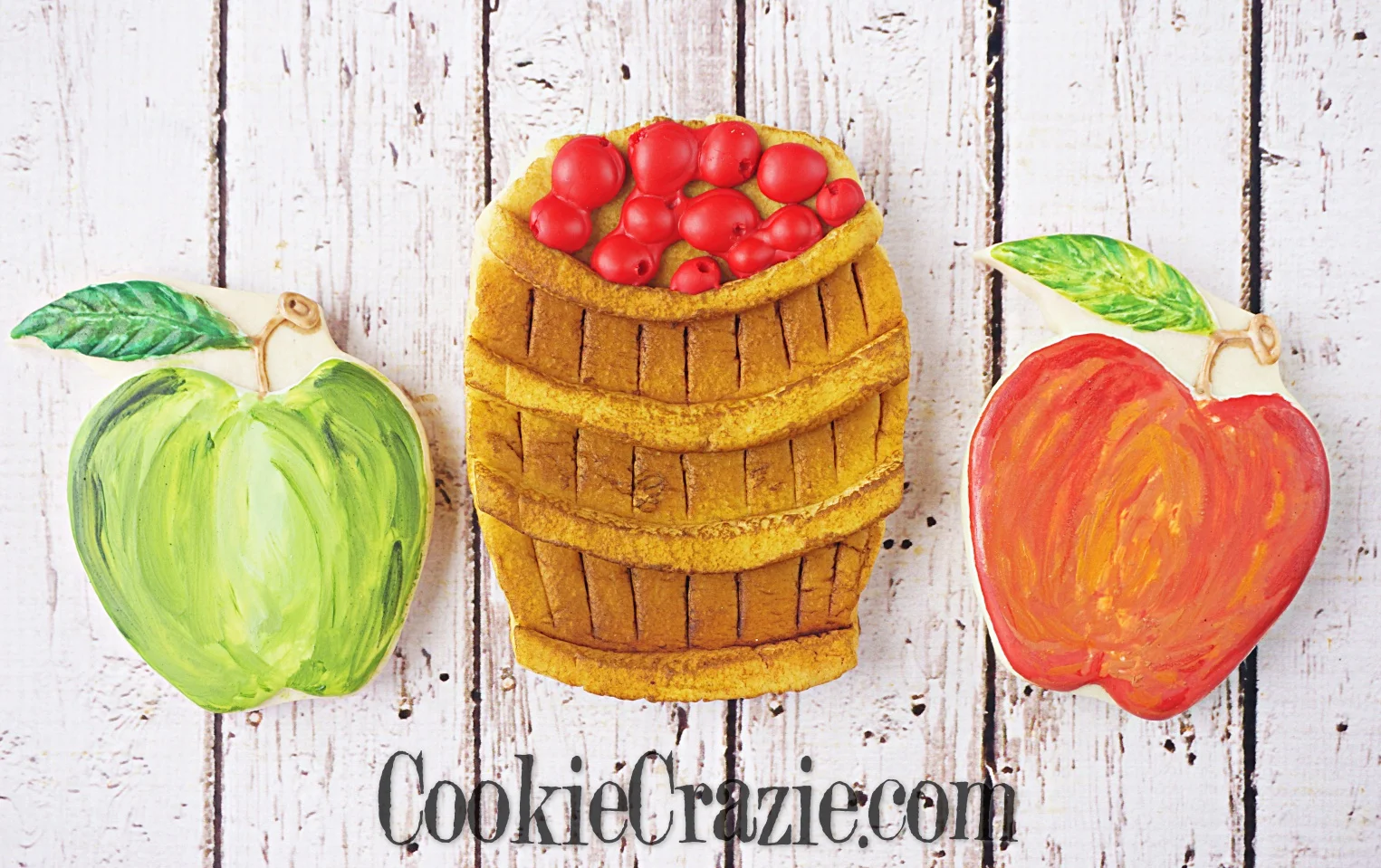 Apple Barrell Decorated Sugar Cookie YouTube video HERE