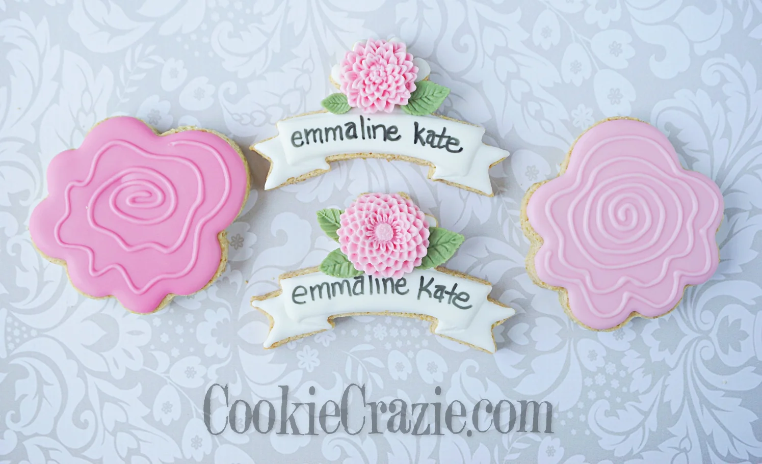 Birthday Banner for Emmaline Decorated Sugar Cookies YouTube video HERE