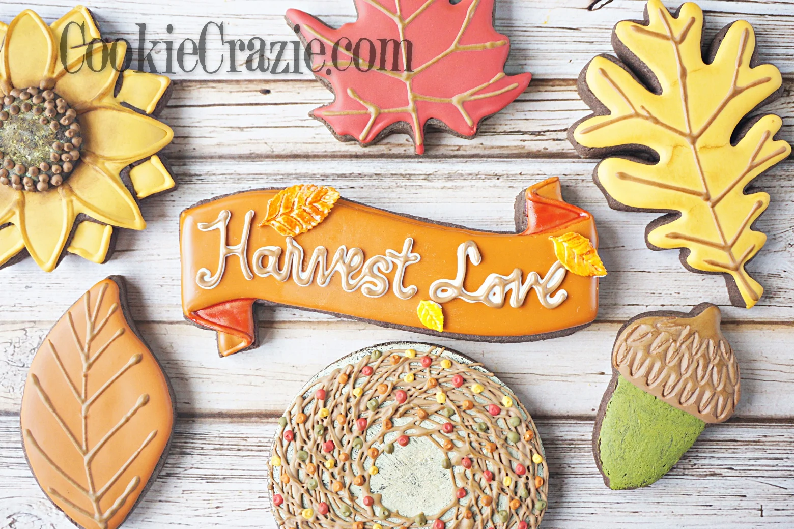 Harvest Love Banner Decorated Sugar Cookie YouTube video HERE