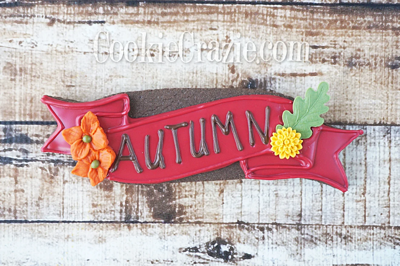 Autumn Banner Decorated Sugar Cookie YouTube video HERE