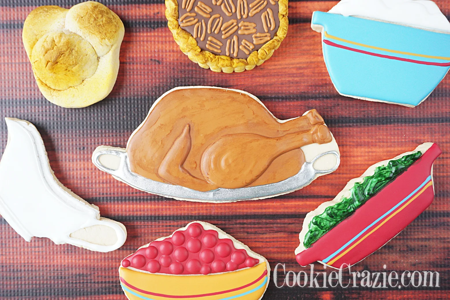 Turkey Platter Decorated Sugar Cookie