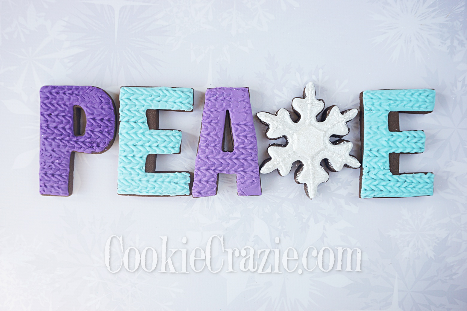  Peace Snowflake Decorated Sugar Cookie YouTube video  HERE  