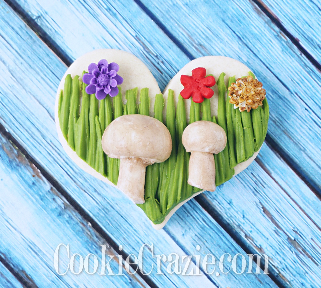  Floral N Grass Woodsy Valentine Decorated Sugar Cookie YouTube video  HERE  