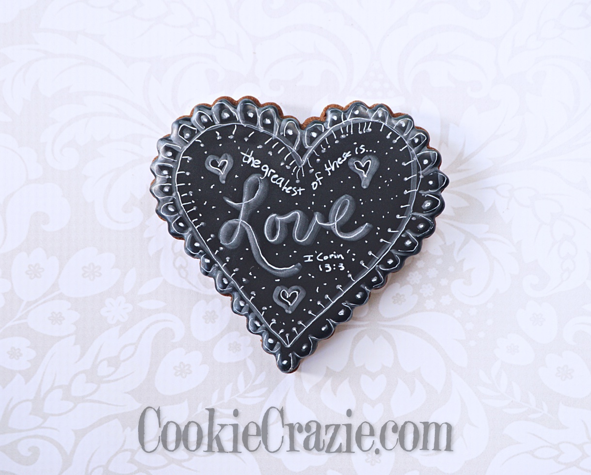  Chalkboard Valentines Heart Decorated Sugar Cookie YouTube video  HERE  