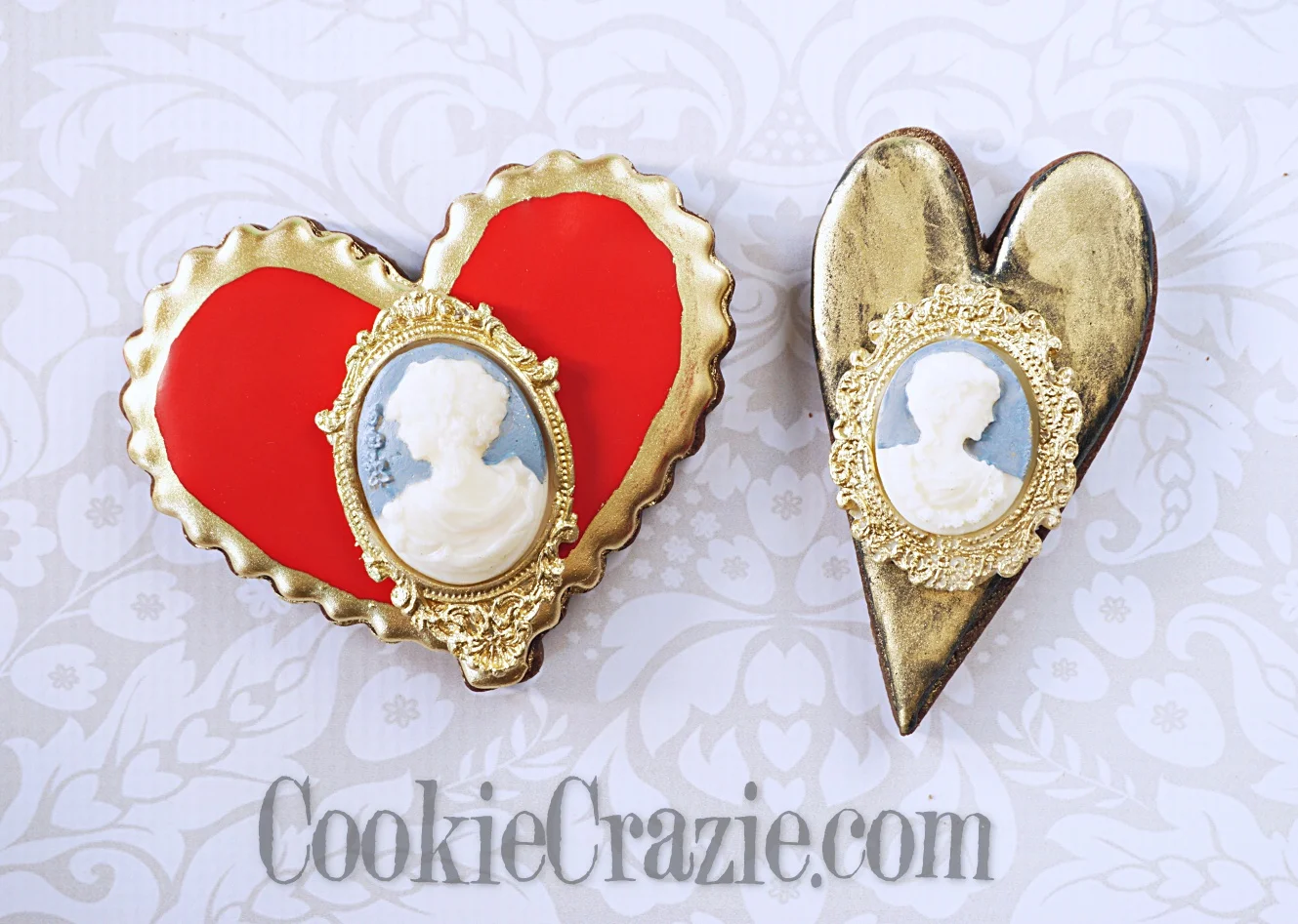  Valentine Cameo Decorated Sugar Cookies YouTube video  HERE  