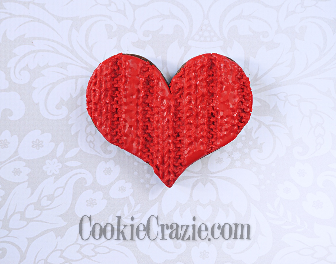  Knitted Valentines Heart Decorated Sugar Cookie YouTube video  HERE  