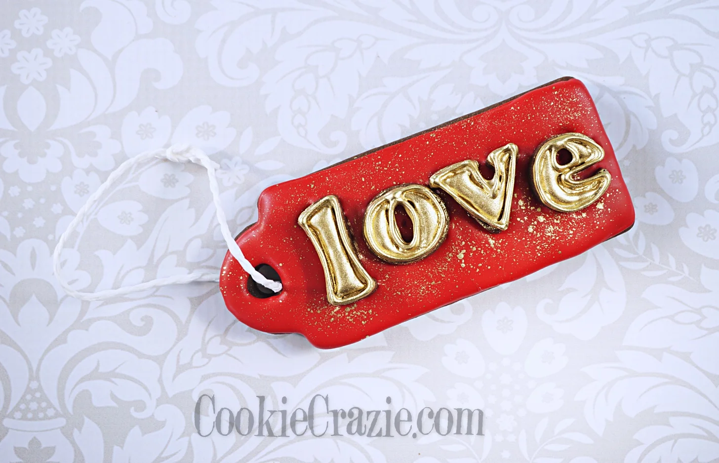 LOVE Gift Tag Decorated Sugar Cookie