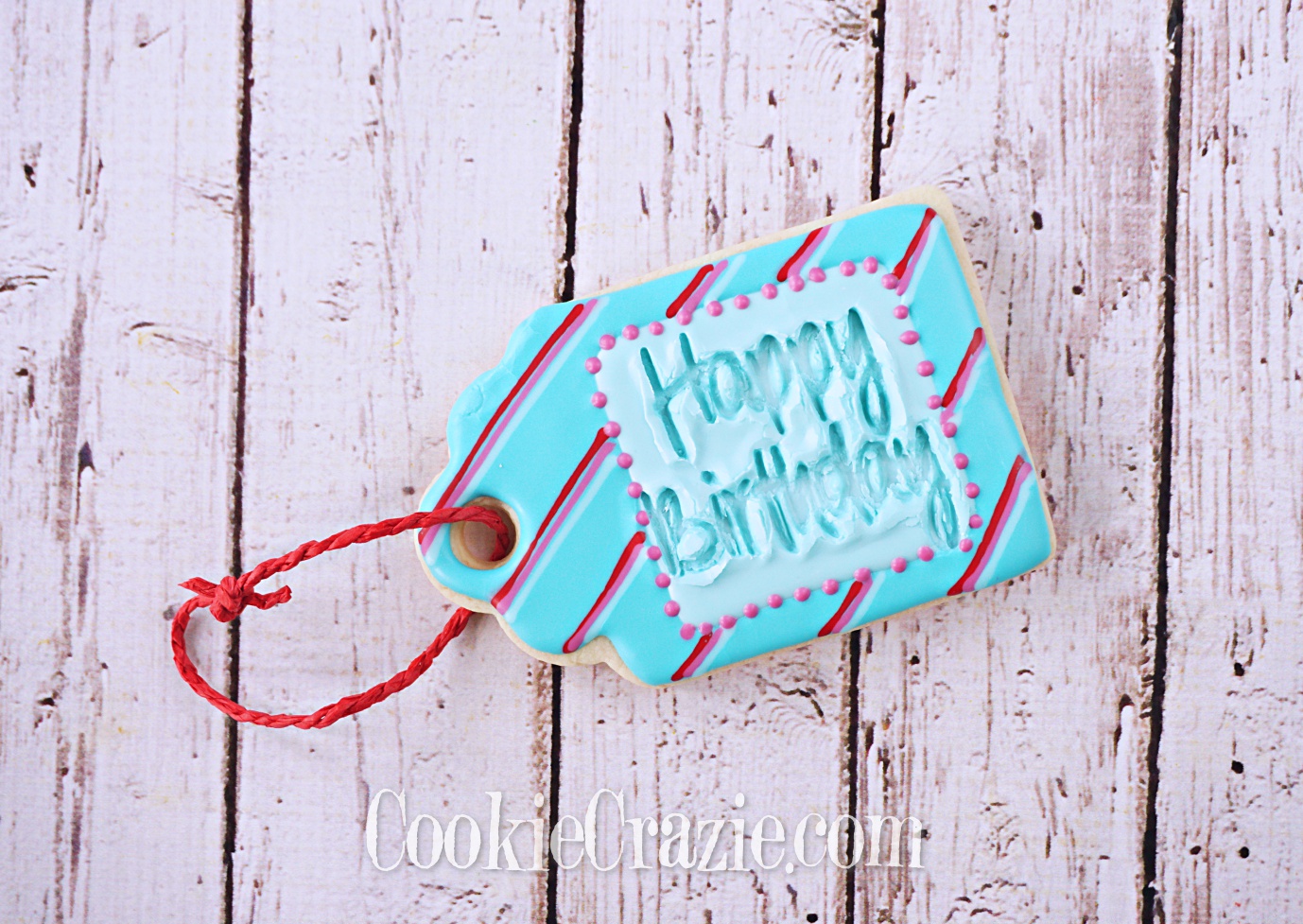  Happy Birthday Gift Tag Decorated Sugar Cookie YouTube video  HERE  