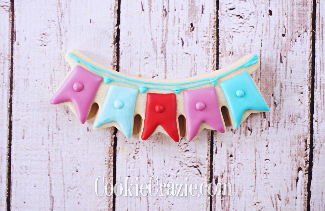  Happy Birthday Bunting Decorated Sugar Cookie YouTube video  HERE  