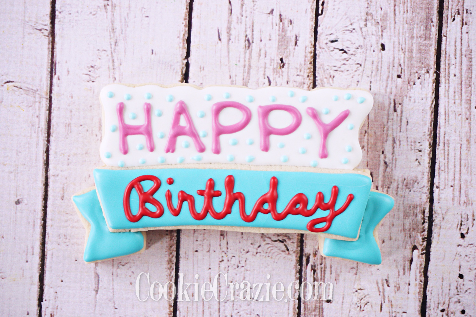 Happy Birthday Banner Decorated Sugar Cookie YouTube video  HERE  