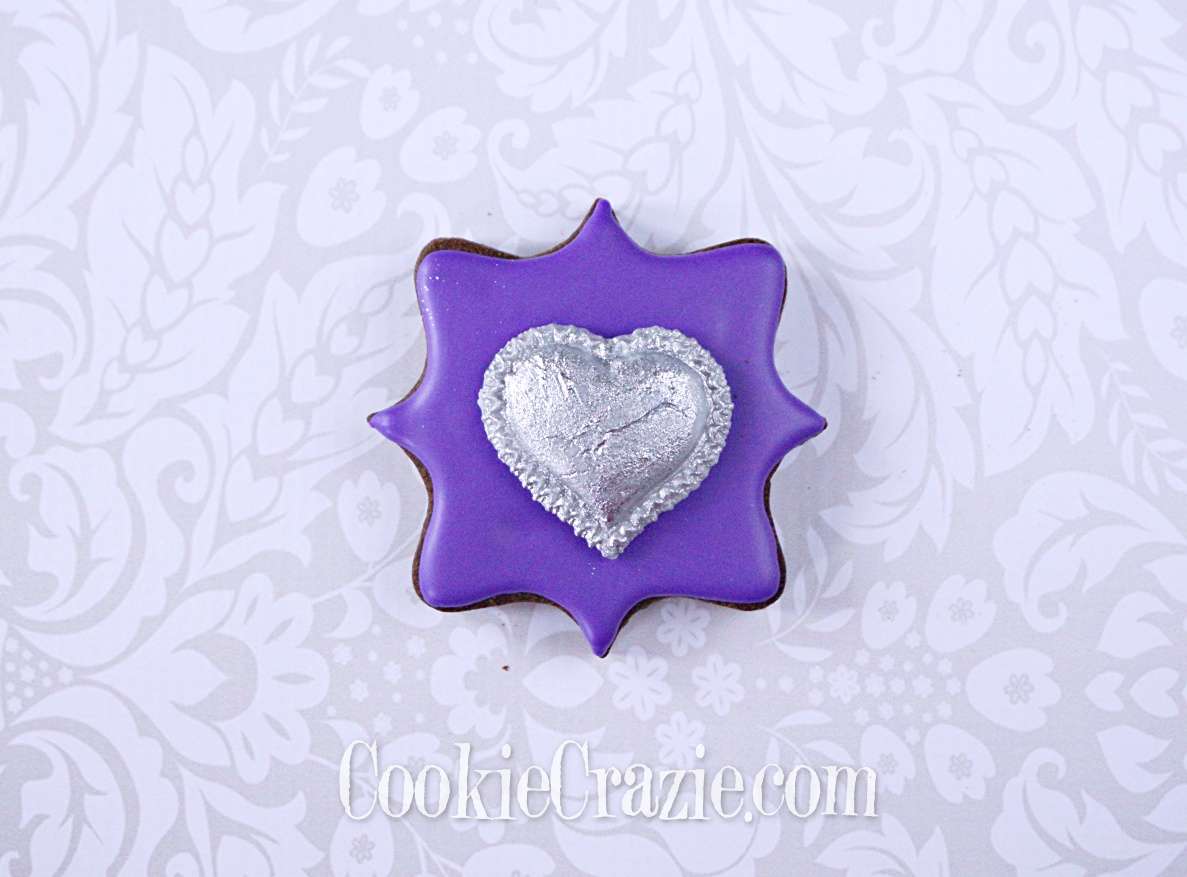  Plaque with Silver Heart Decorated Sugar Cookie YouTube video  HERE  