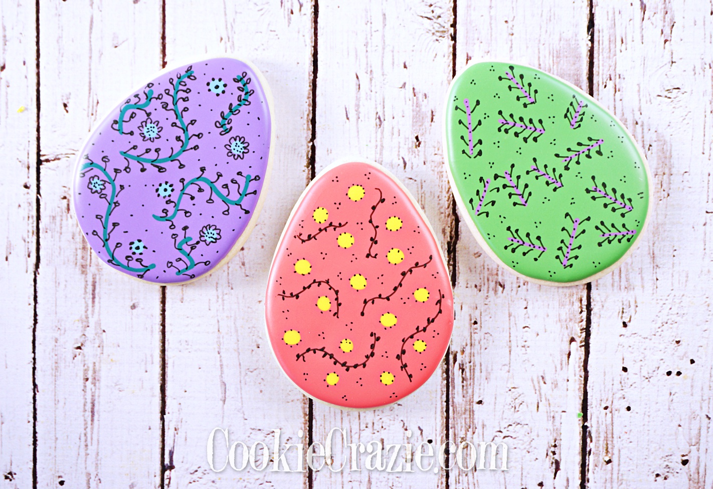  Doodle Easter Egg Decorated Sugar Cookie YouTube video  HERE  