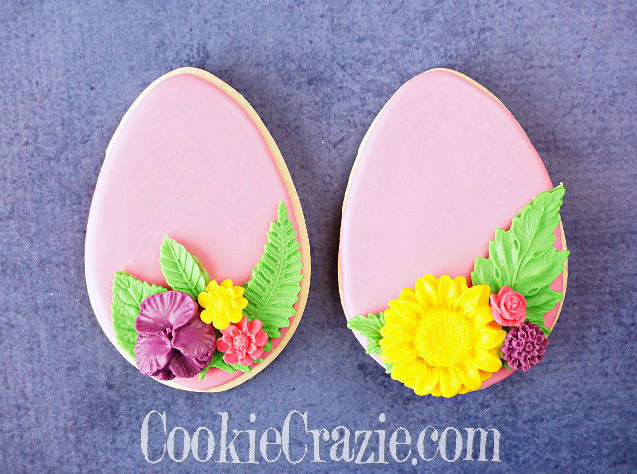  Easter Egg with Flowers Decorated Sugar Cookie YouTube video  HERE  