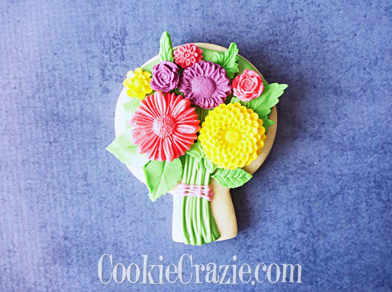  Spring Floral Bouquet Decorated Sugar Cookie YouTube video  HERE  