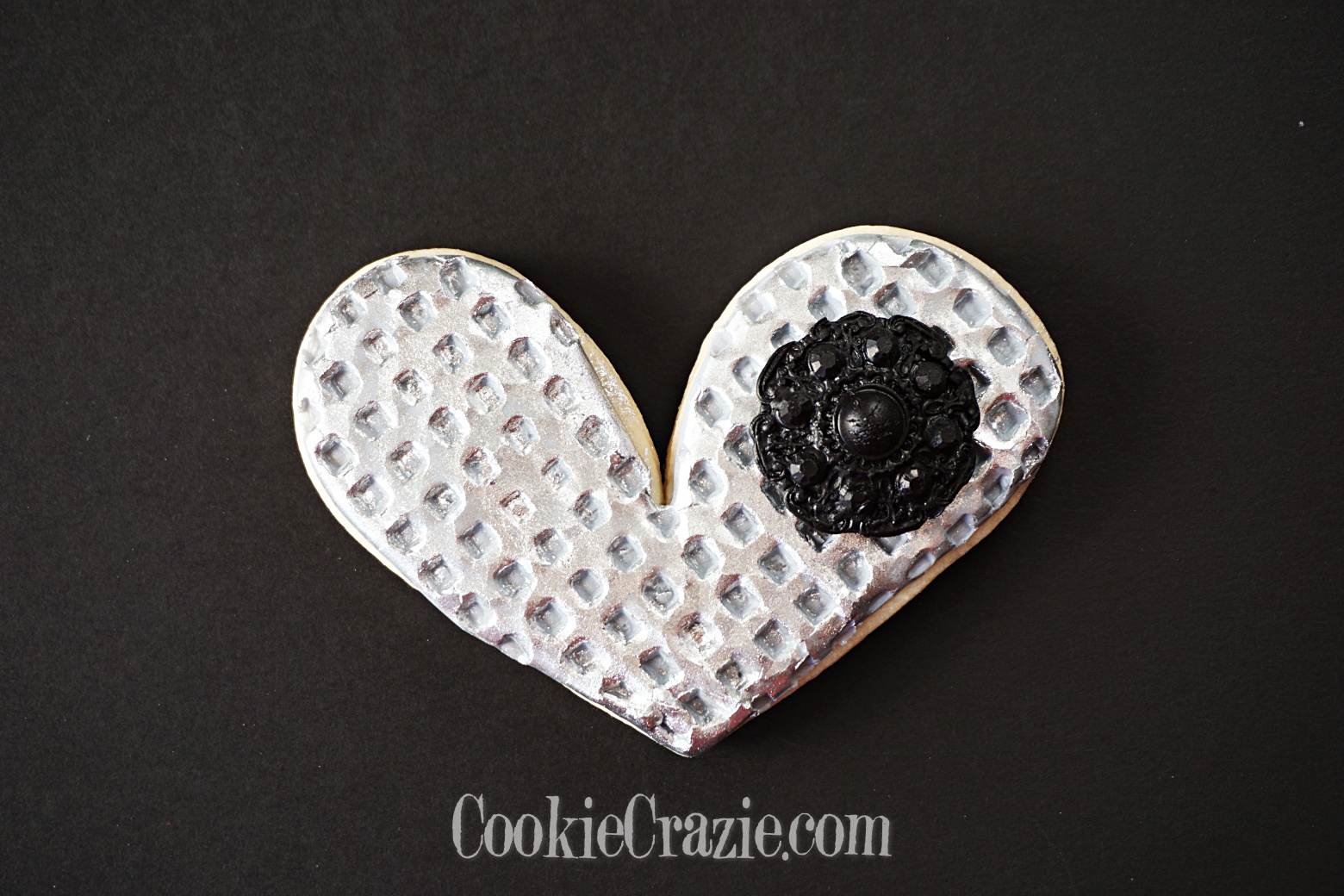  Silver Heart Decorated Sugar Cookie YouTube video  HERE  