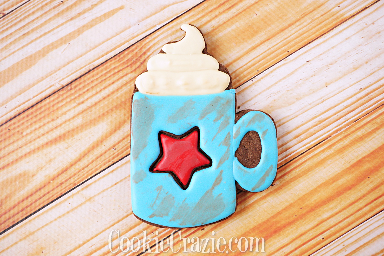  USA Patriotic Mug w Whipped Cream Decorated Sugar Cookie YouTube video  HERE  