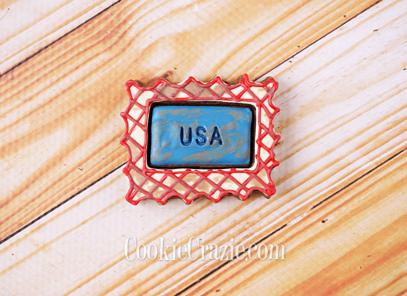  USA Postage Stamp Decorated Sugar Cookie YouTUbe video  HERE  