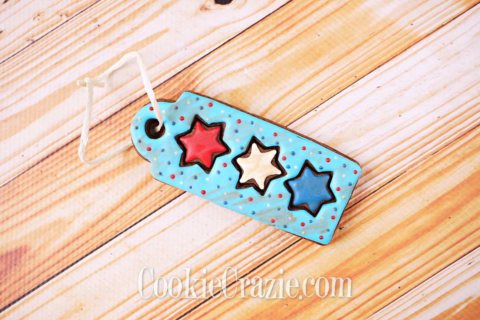  USA Star Trio Gift Tag Decorated Sugar Cookie YouTube video  HERE  