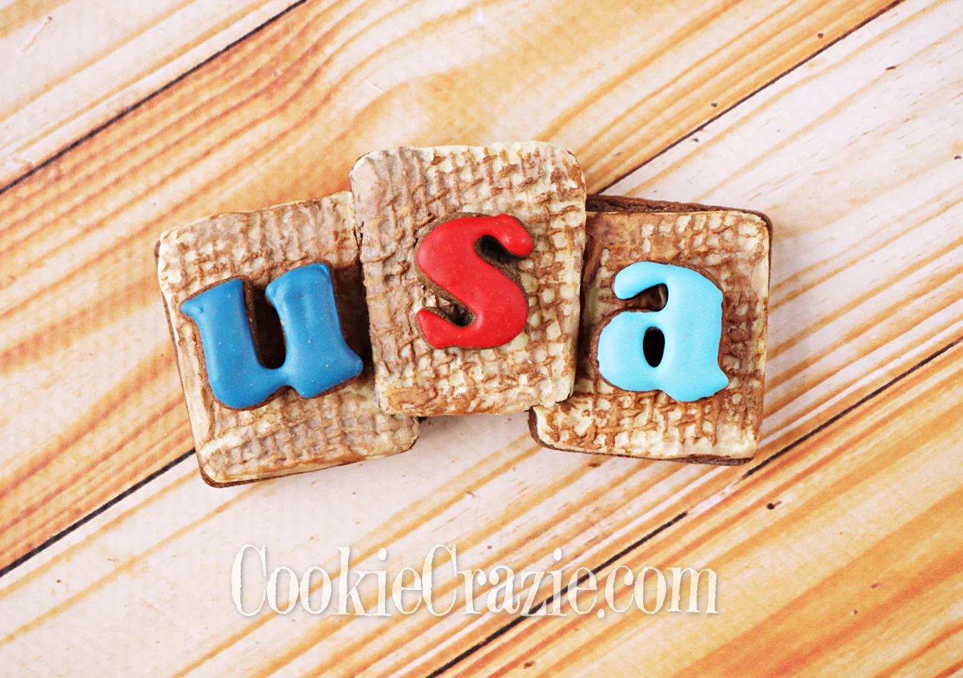 USA Burlap Trio Decorated Sugar Cookie