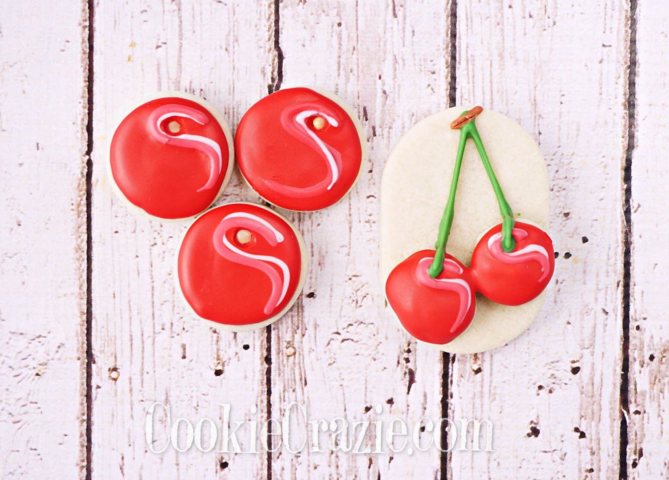  Cherries Decorated Sugar Cookies YouTube video  HERE  