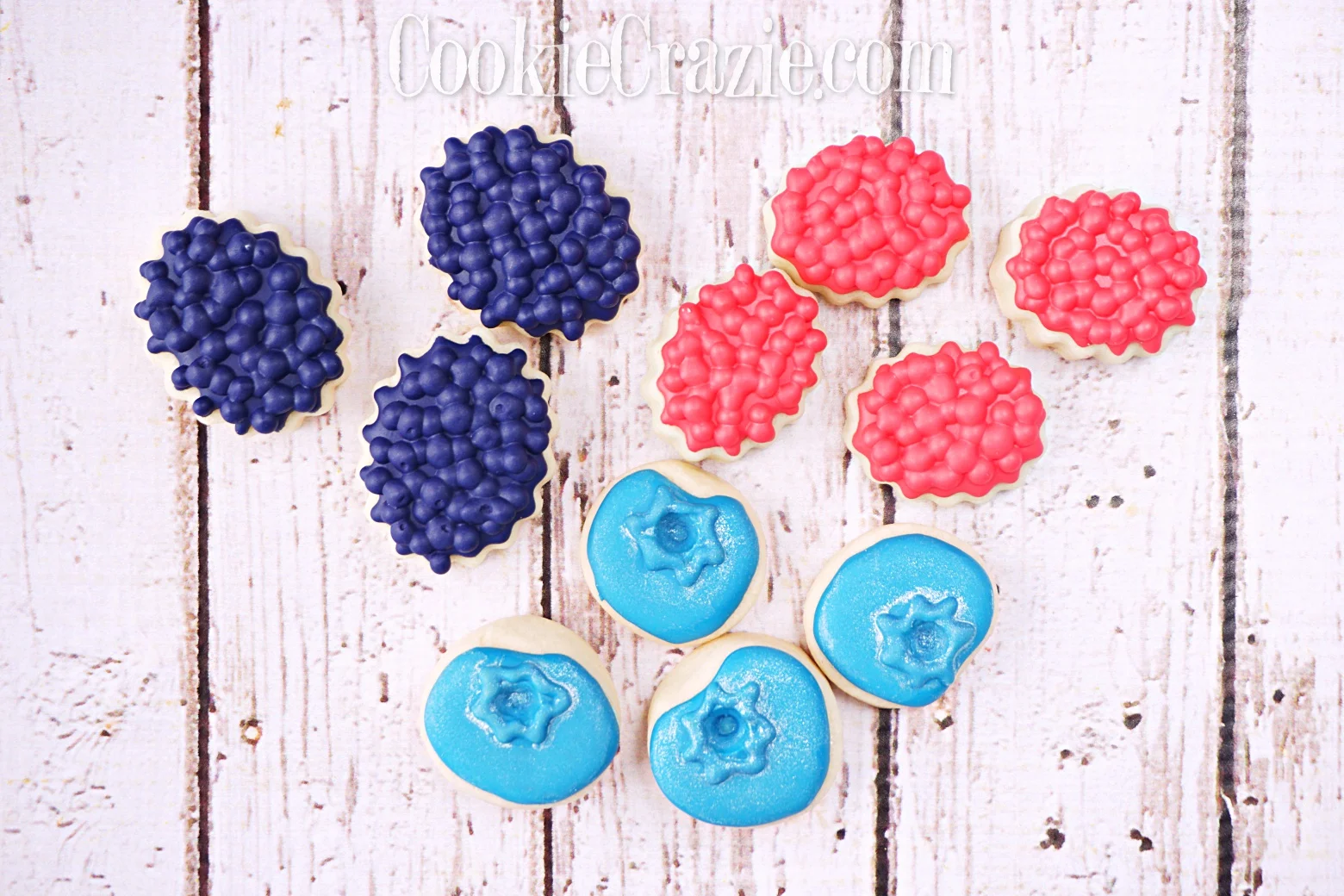 Blueberries, Blackberries, &amp; Raspberries Decorated Sugar Cookies