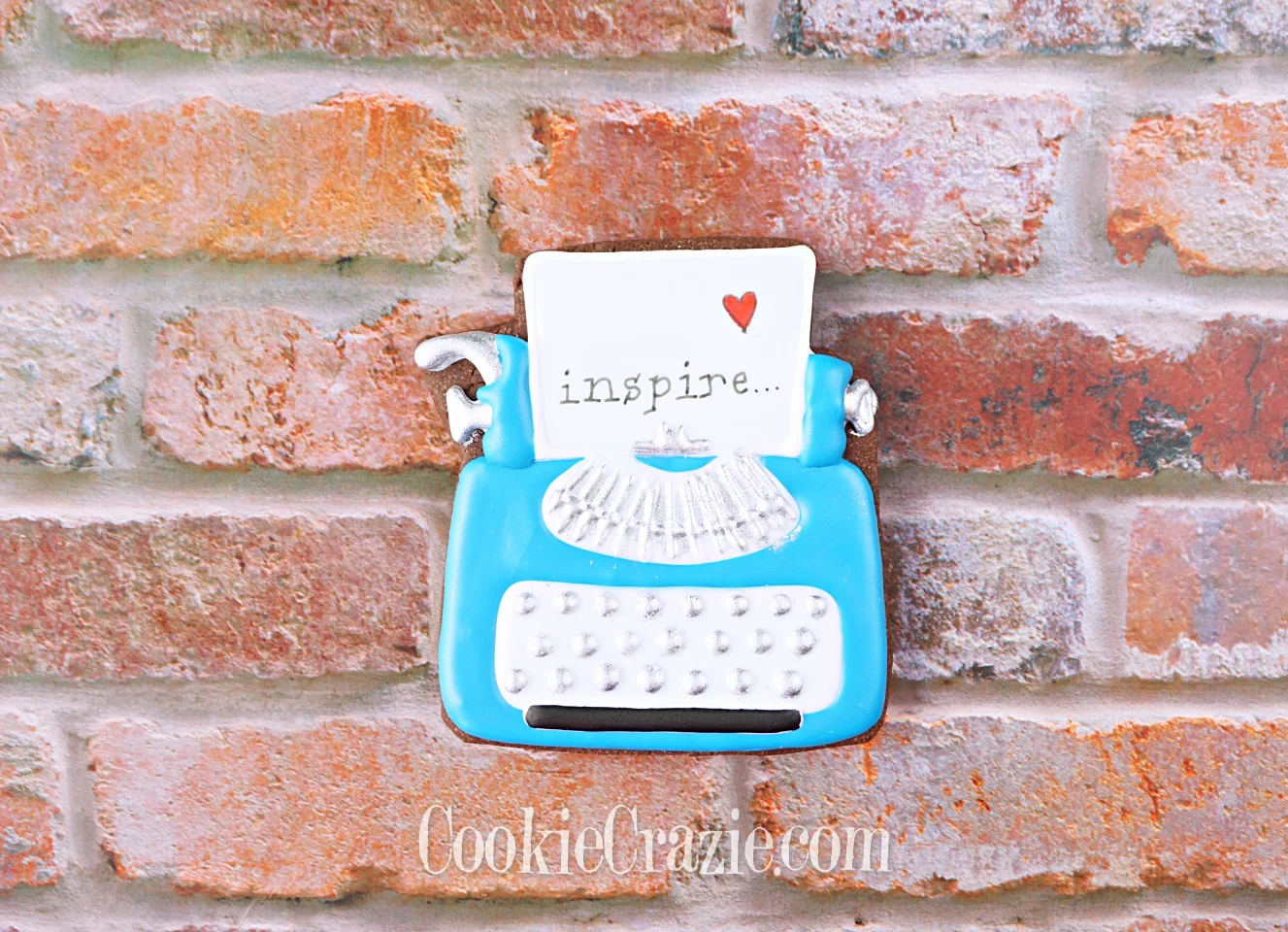 Typewriter Decorated Sugar Cookie