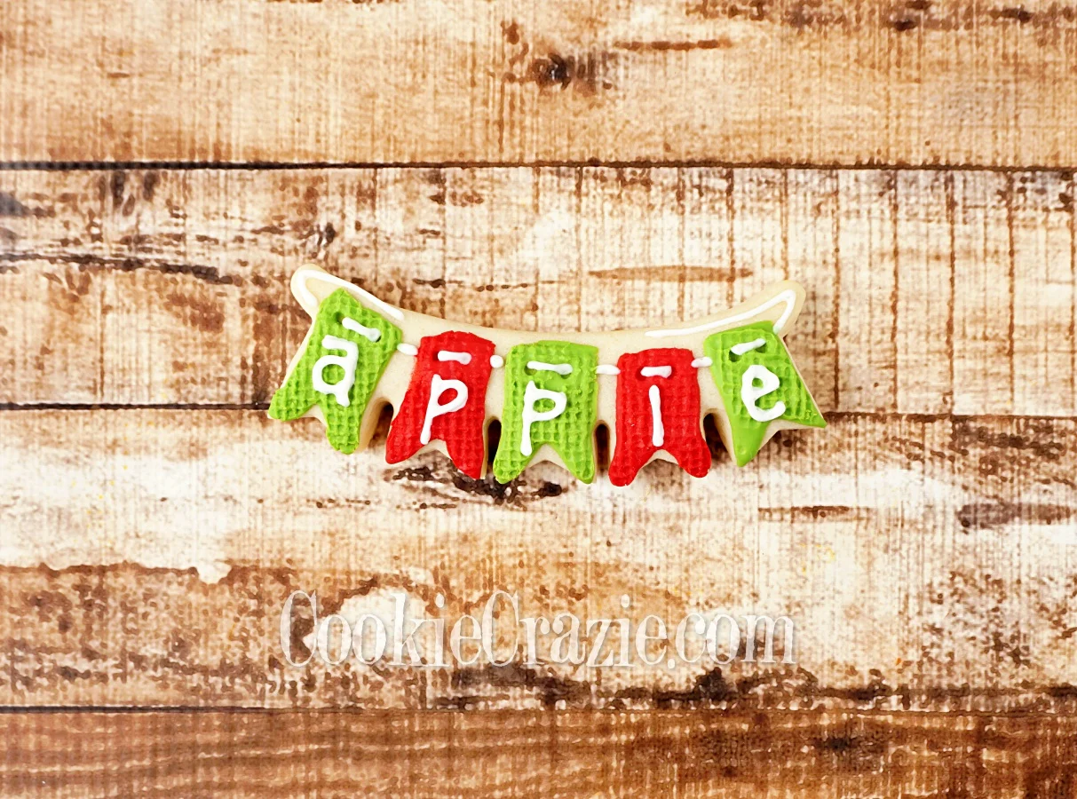  Apple Harvest Bunting Decorated Sugar Cookie YouTube video  HERE  