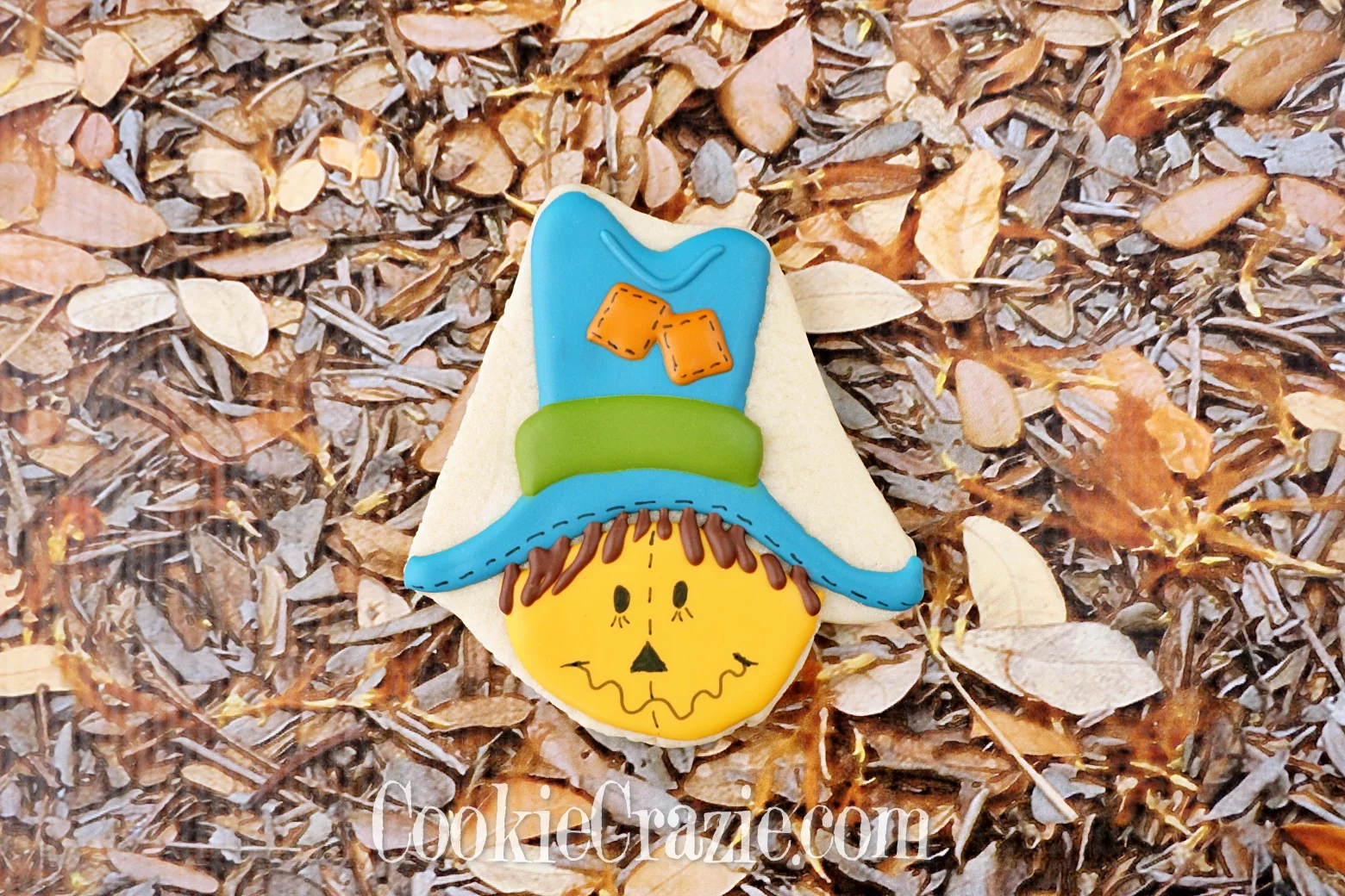 Scarecrow Decorated Sugar Cookie