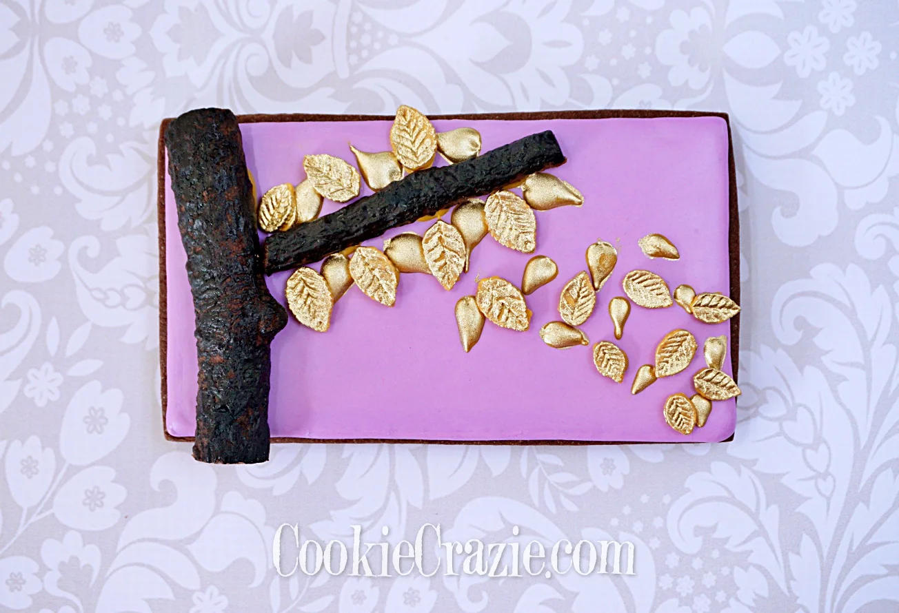 Falling Leaves Plaque Decorated Sugar Cookie