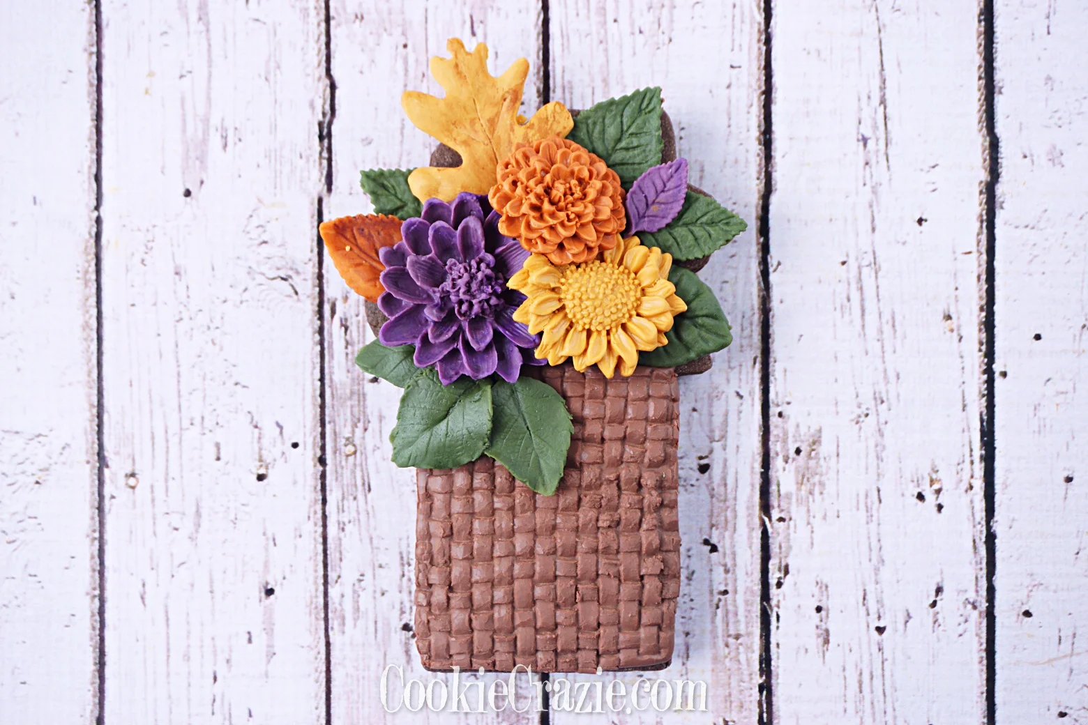 Thanksgiving Fall Bouquet Decorated Sugar Cookie