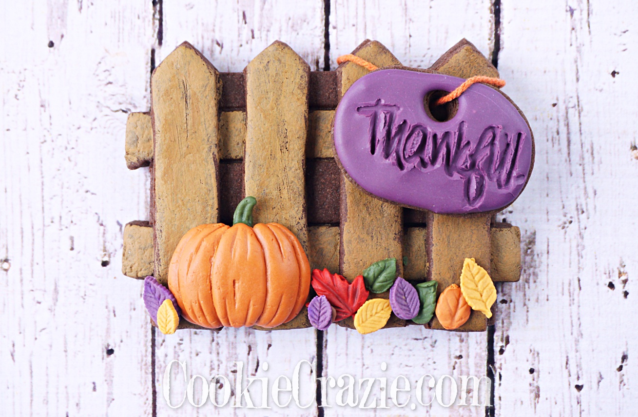  Thanksgiving Fence Scene Decorated Sugar Cookies YouTube video  HERE  