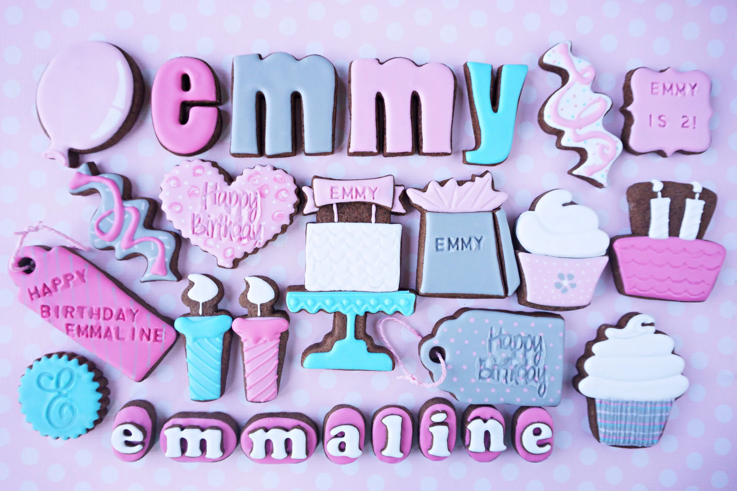 Emmy's 2nd Birthday Decorated Cookie Collection