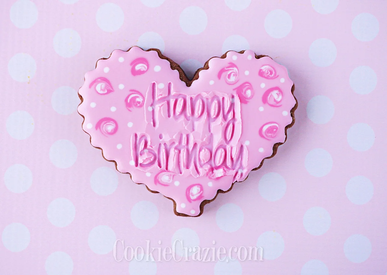  Birthday Heart Decorated Sugar Cookie YouTube video  HERE  