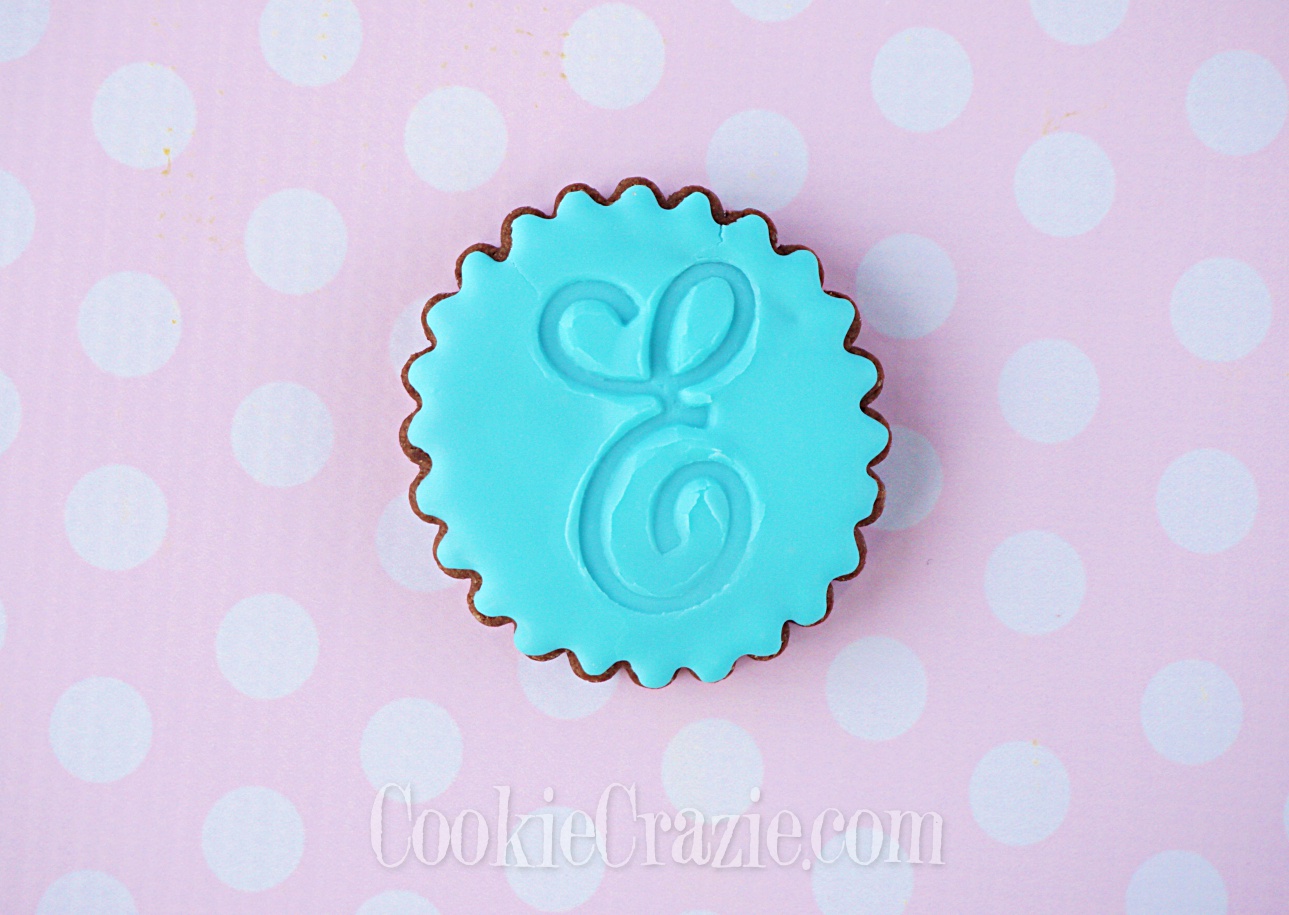  E monogram decorated sugar cookie YouTube video  HERE  