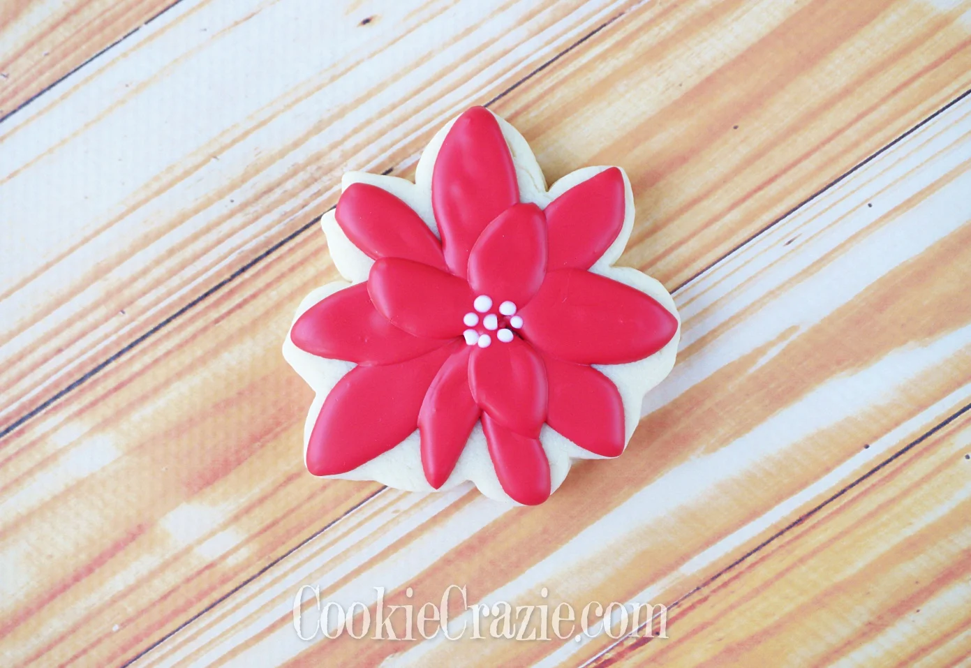  Poinsettia Decorated Sugar Cookie YouTube video (Click on photo) 