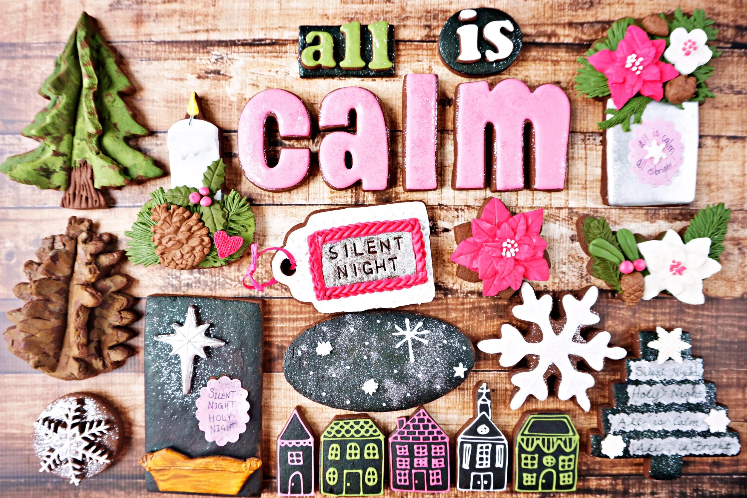 Silent Night Christmas Decorated Cookie Collection