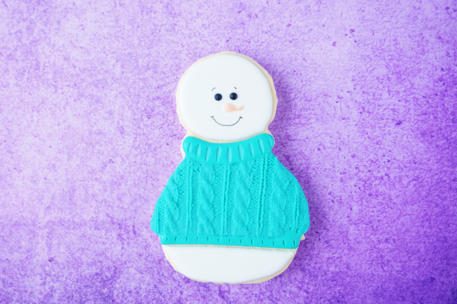  Snowman with Cable Knit Sweater Decorated Sugar Cookie YouTube video  HERE  