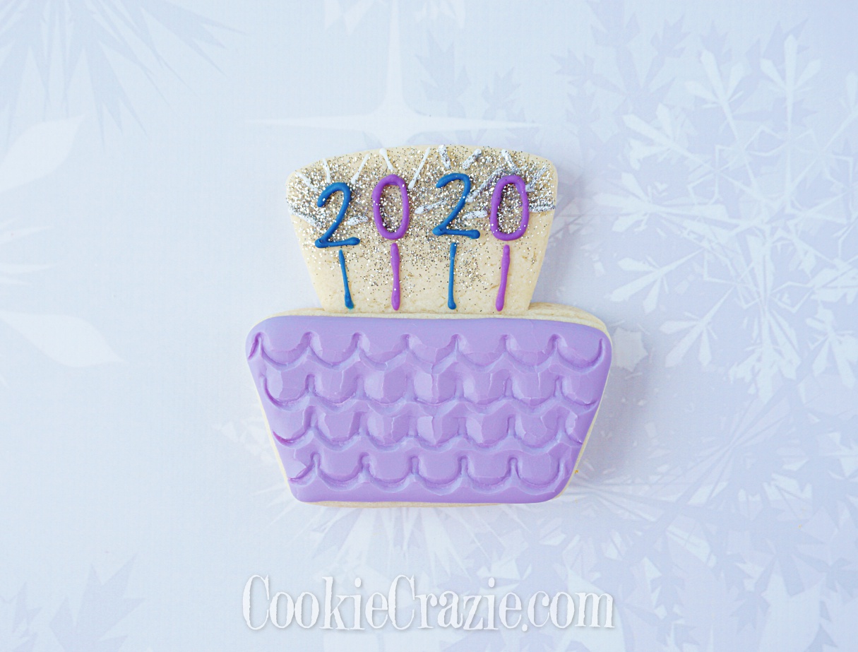  2020 New Years Cake Decorated Sugar Cookie YouTube video  HERE  