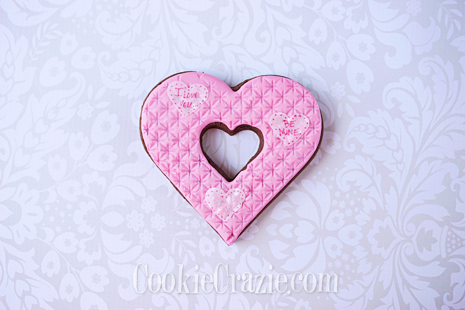  Heart Cut-Out Valentines Decorated Sugar Cookie YouTube video  HERE  