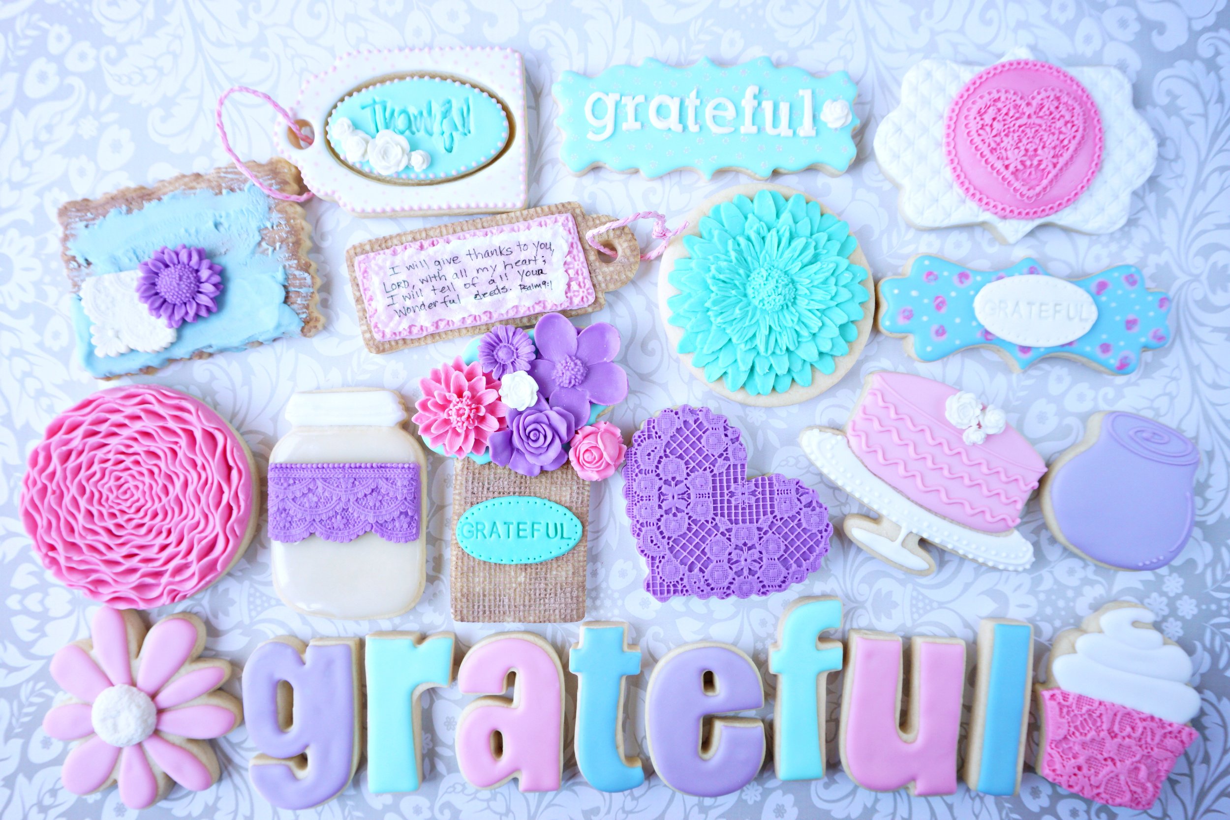 Grateful (Shabby Chic) Decorated Cookie Collection