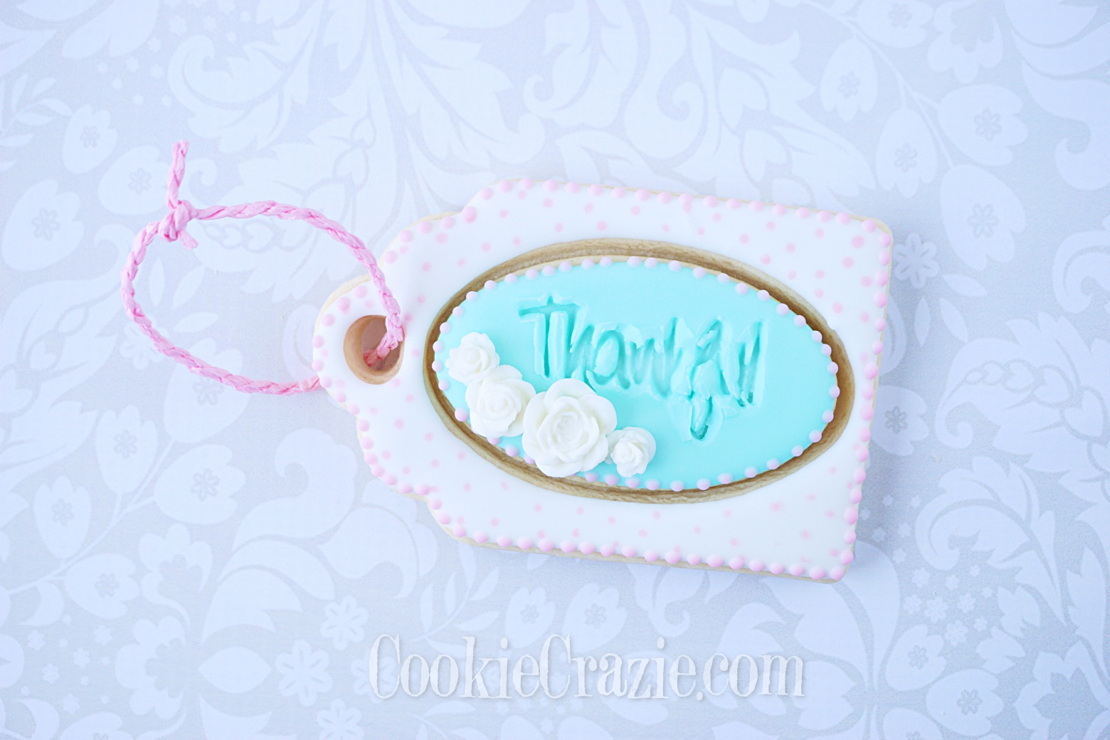  Thankful Gift Tag Decorated Sugar Cookie YouTube video  HERE  