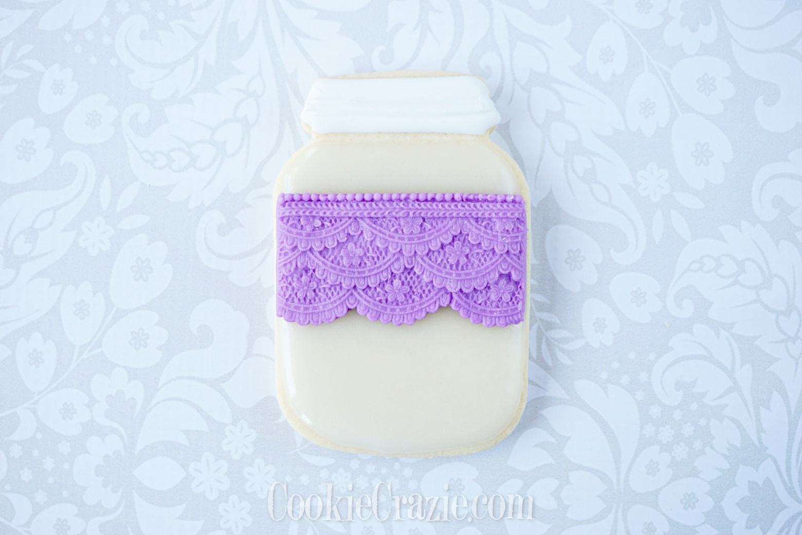  Lacy Mason Jar Decorated Sugar Cookie YouTube video  HERE  