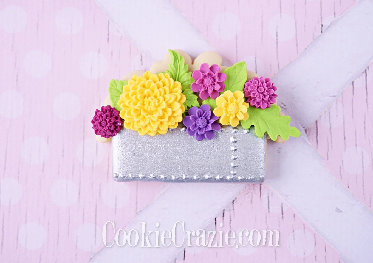 Spring Floral Metal Box Decorated Sugar Cookie
