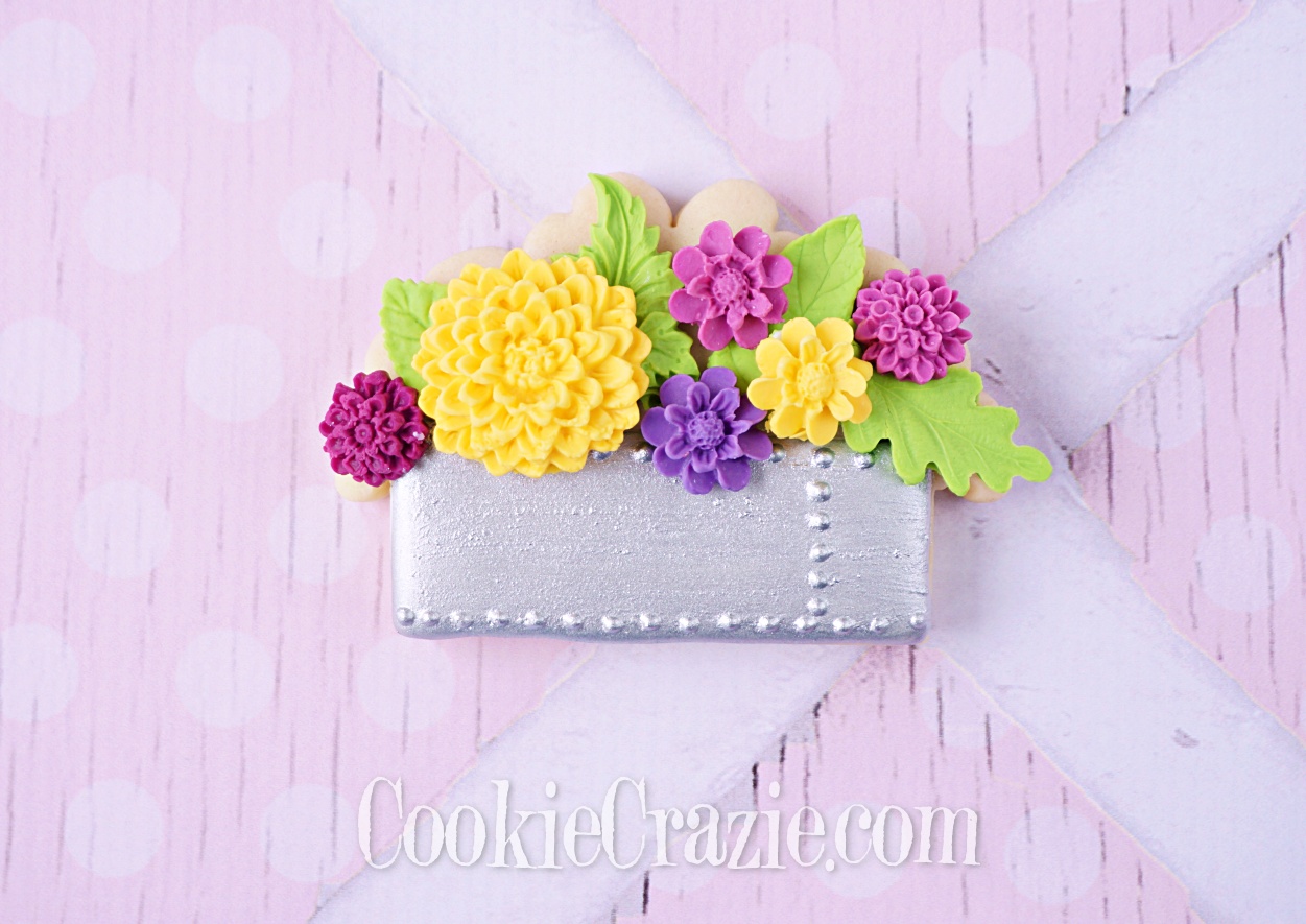  Floral Metal Planter Decorated Sugar Cookie YouTube video  HERE  