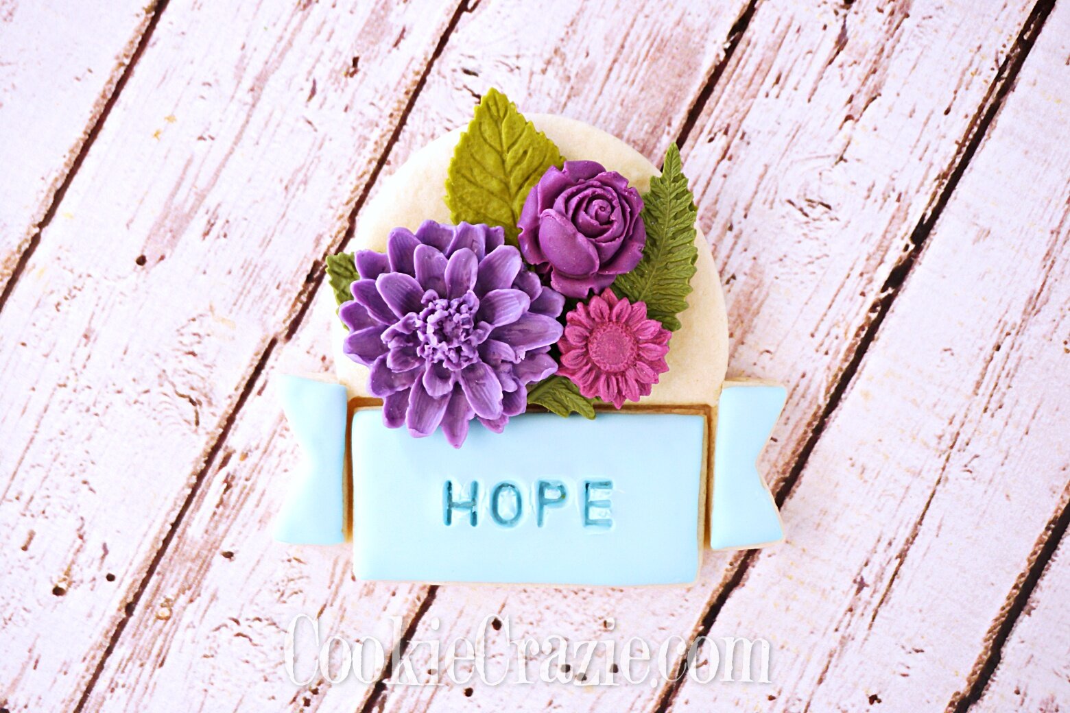  Floral Banner Decorated Sugar Cookie YouTube video  HERE  