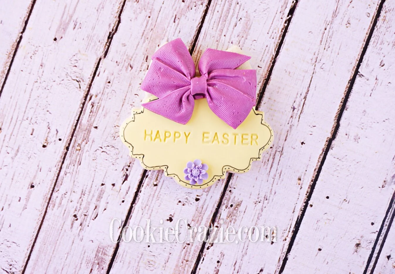  Easter Bow Plaque Decorated Sugar Cookie YouTube video  HERE  