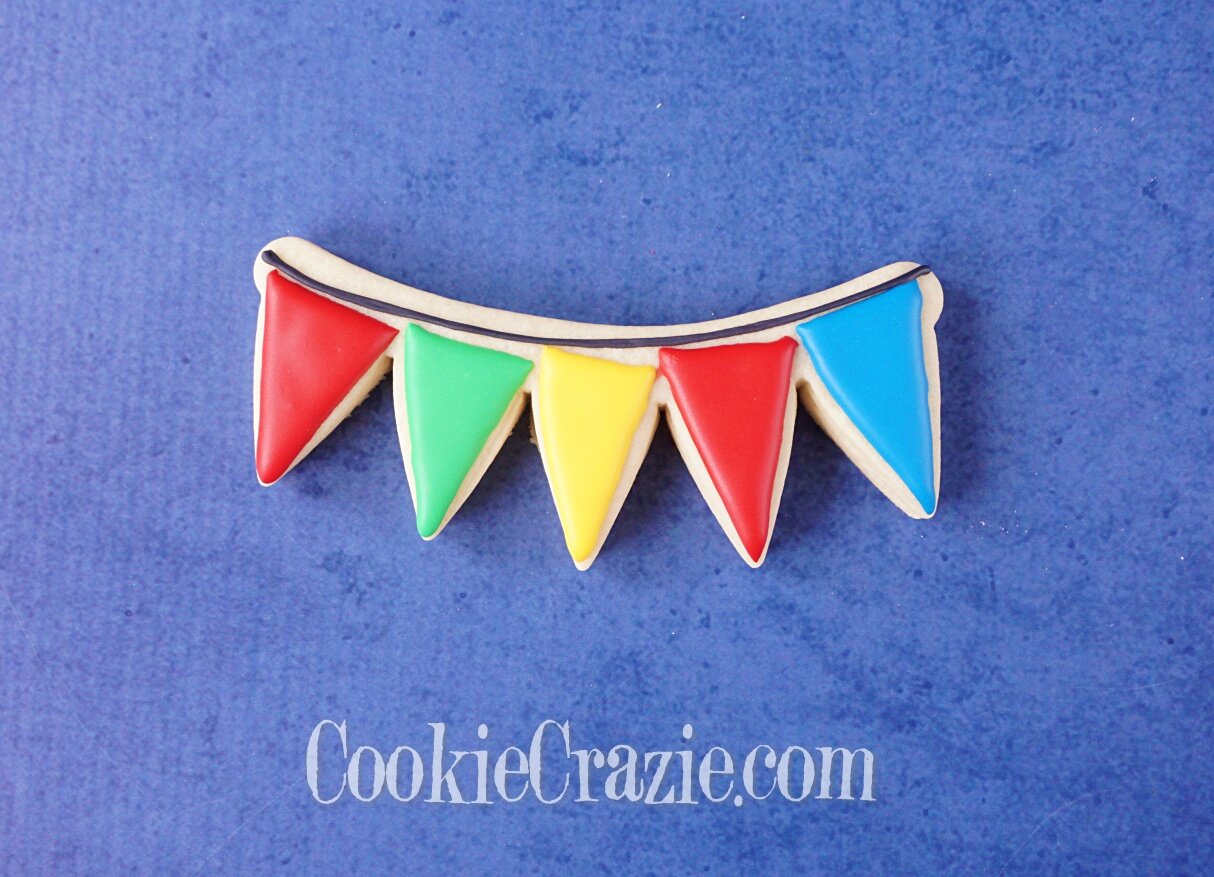  Flag Bunting Decorated Sugar Cookies YouTube video   HERE   