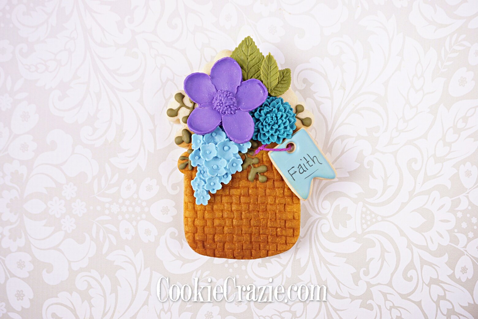  Floral Basket Decorated Sugar Cookie YouTube video  HERE  