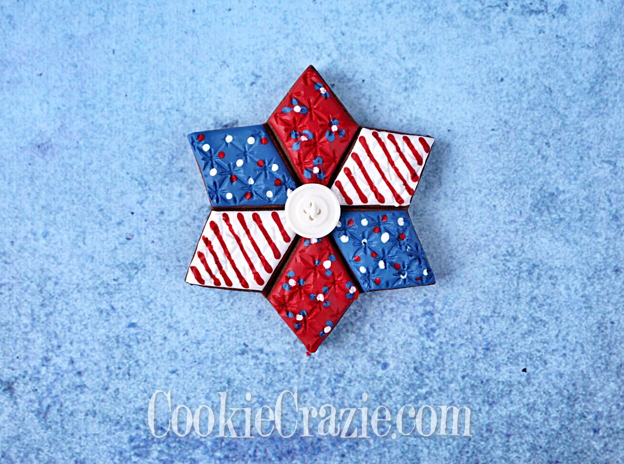  Patchwork USA Star Decorated Sugar Cookie YouTube video  HERE  